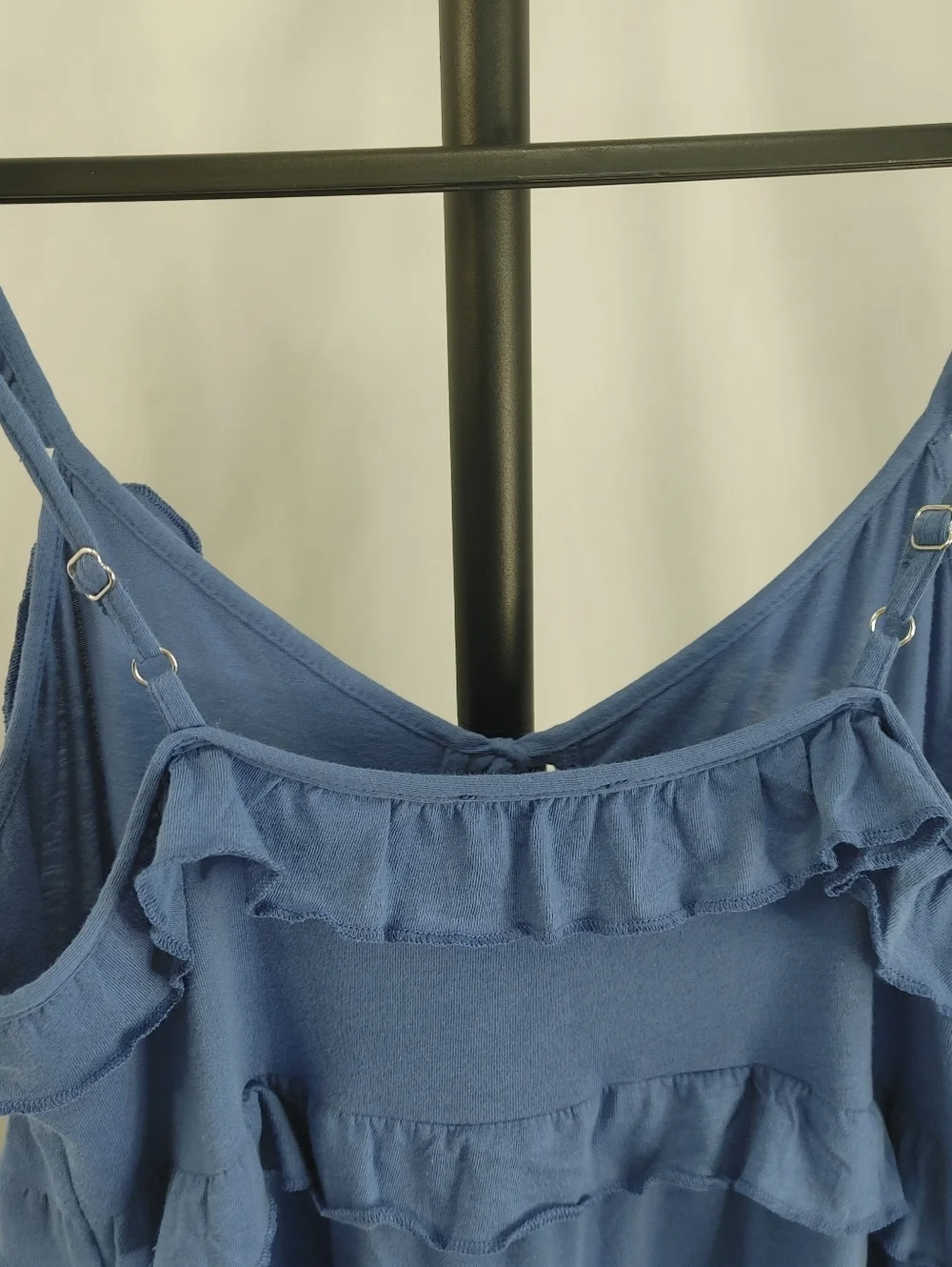 J.Crew Re Imagined Blue Tiered Ruffle Midi Dress Women Medium Flowy Cotton